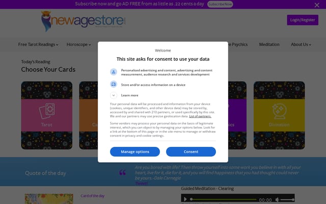 Screenshot of newagestore.com