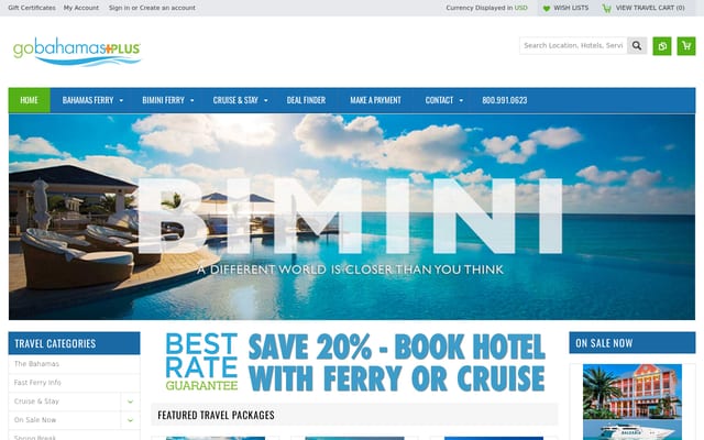 Screenshot of gobahamasplus.com