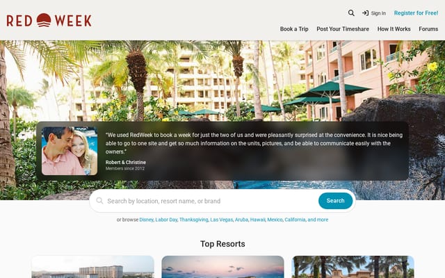 Screenshot of redweek.com