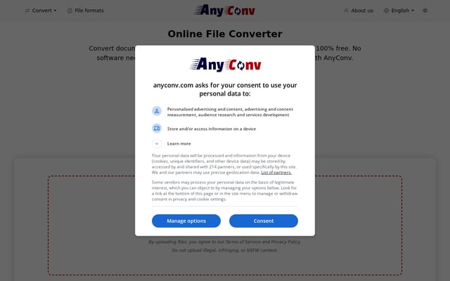 Screenshot of anyconv.com