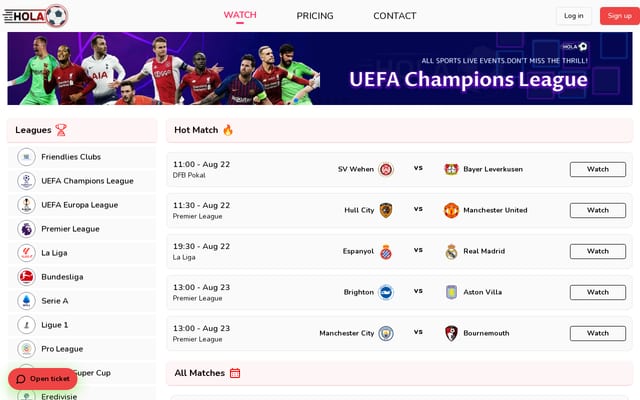 Screenshot of holafootball.com