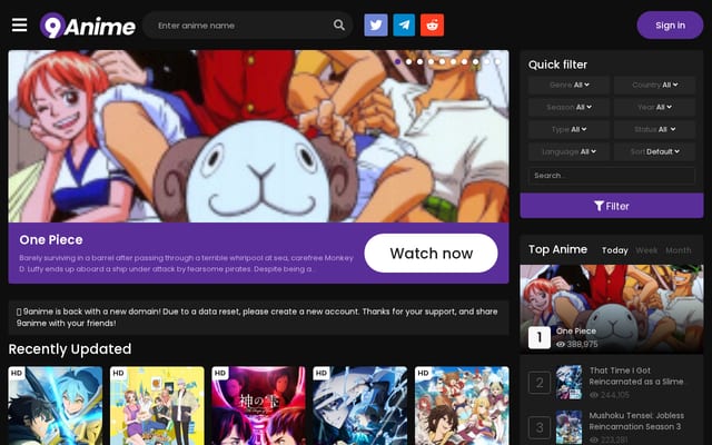 Screenshot of 9animetv.ink