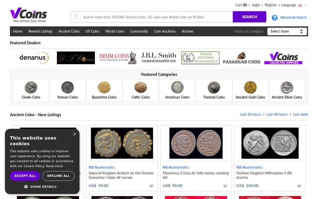 Screenshot of vcoins.com