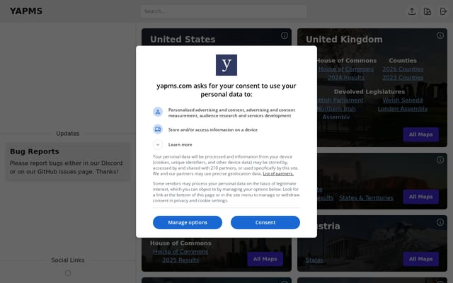 Screenshot of yapms.com