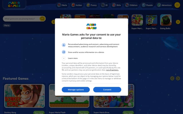 Screenshot of mariogames.io