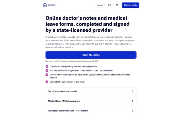 Screenshot of certicare.org