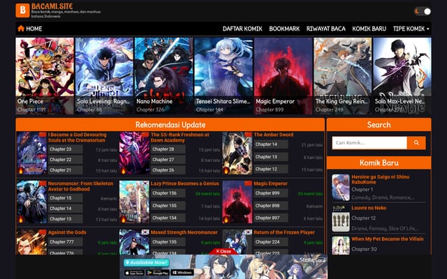 Screenshot of bacami.net