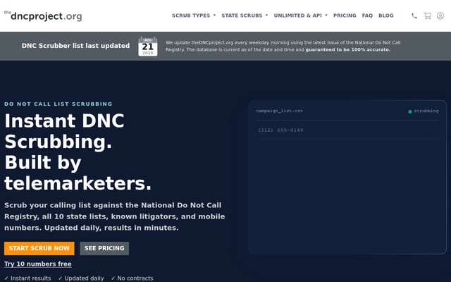 Screenshot of thedncproject.org