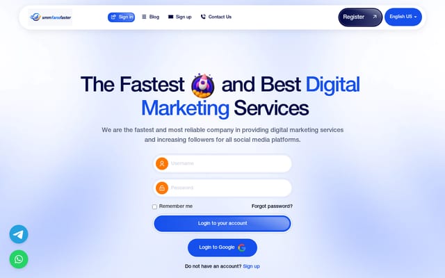 Screenshot of smmfansfaster.com