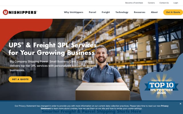 Screenshot of unishippers.com