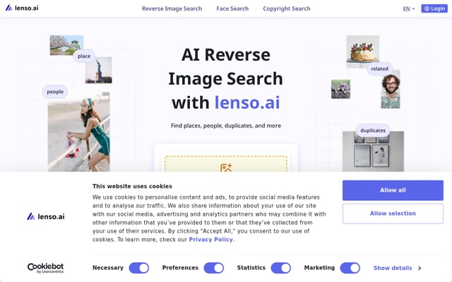 Screenshot of lenso.ai