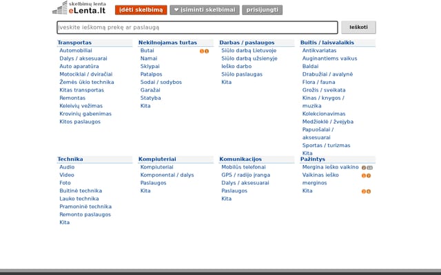 Screenshot of elenta.lt