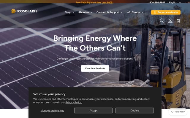 Screenshot of ecosolaris.com