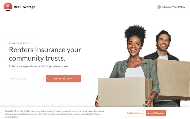 Screenshot of realcoverage.com