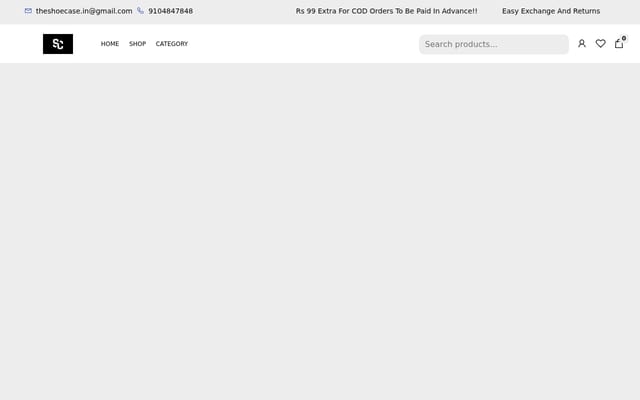 Screenshot of shoecase.in