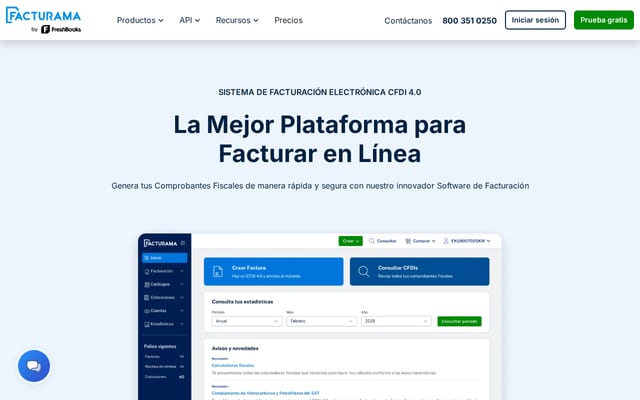 Screenshot of facturama.mx