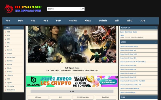 Screenshot of dlpsgame.com