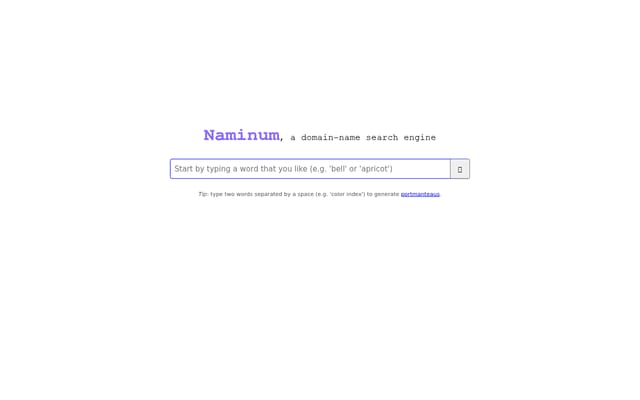 Screenshot of naminum.com