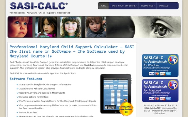 Screenshot of sasi-calc.com