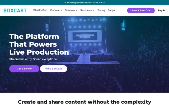 Screenshot of boxcast.com