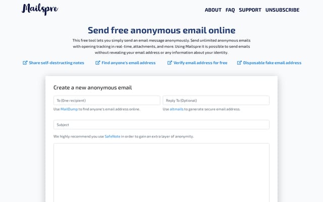 Screenshot of mailspre.com