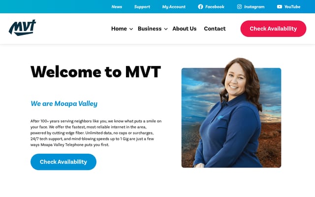 Screenshot of mvtel.com