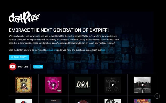 Screenshot of datpiff.com