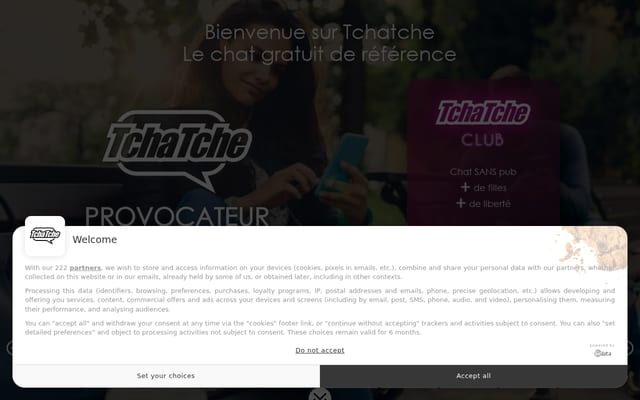 Screenshot of tchatche.com