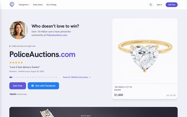 Screenshot of policeauctions.com