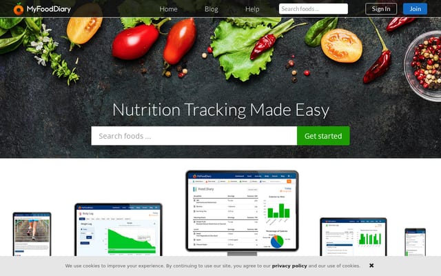 Screenshot of myfooddiary.com