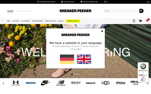 Screenshot of sneakerpeeker.de