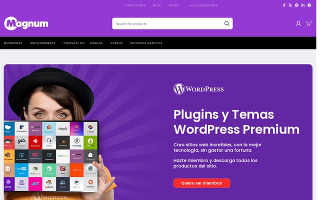 Screenshot of wpmagnum.com