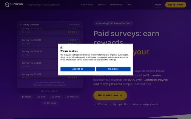 Screenshot of surveoo.com
