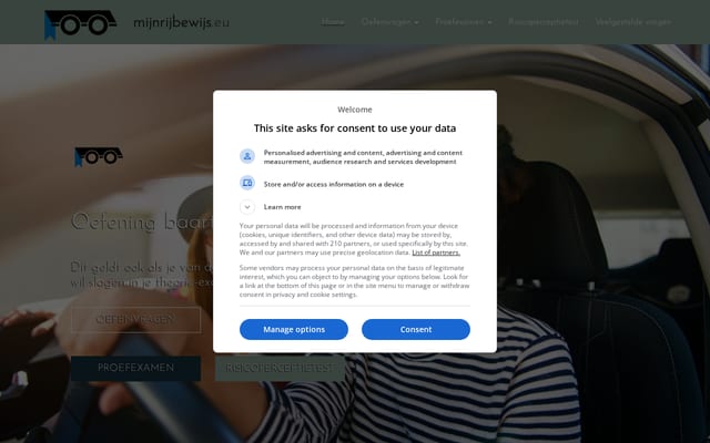 Screenshot of mijnrijbewijs.eu