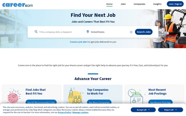 Screenshot of career.com