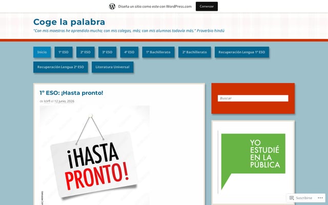 Screenshot of cogelapalabra.wordpress.com