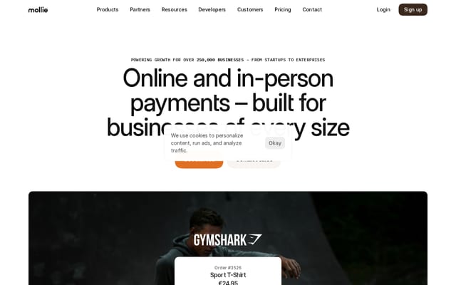 Screenshot of mollie.com