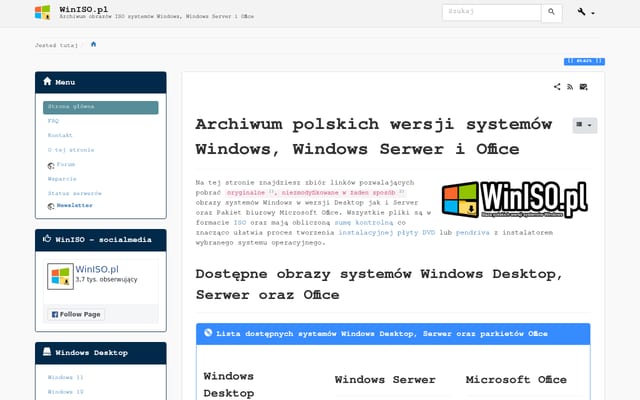 Screenshot of winiso.pl
