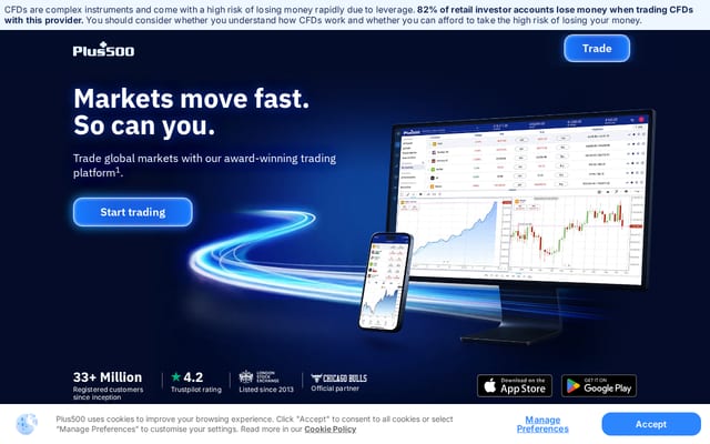Screenshot of plus500.com
