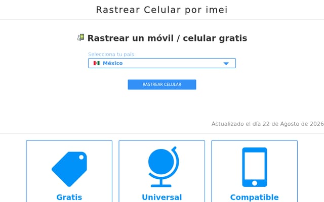Screenshot of rastrearcelularporimei.com