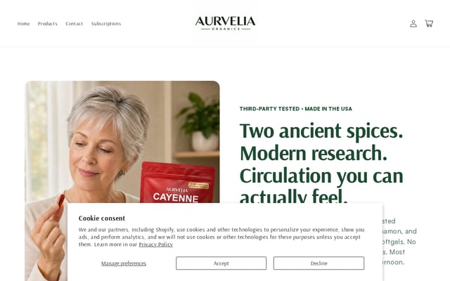 Screenshot of aurvelia.com
