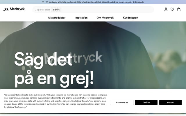 Screenshot of medtryck.com