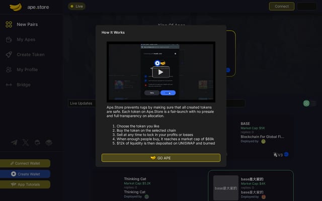 Screenshot of ape.store