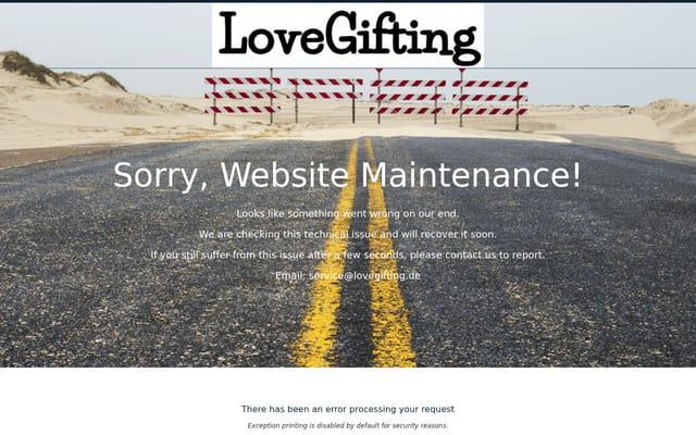 Screenshot of lovegifting.de