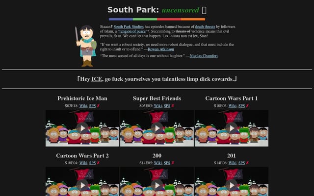 Screenshot of southparkuncensored.com