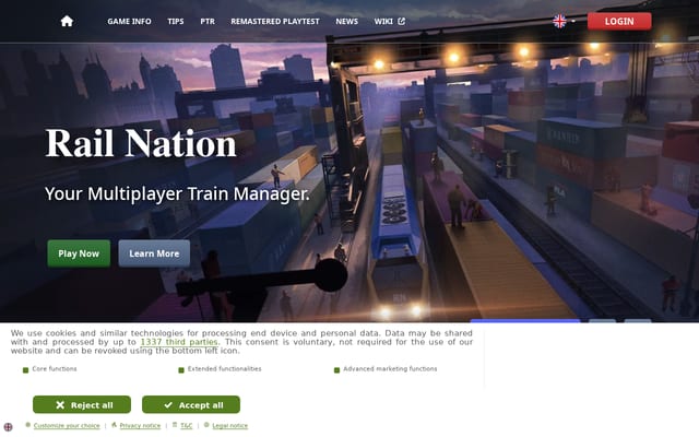 Screenshot of rail-nation.com