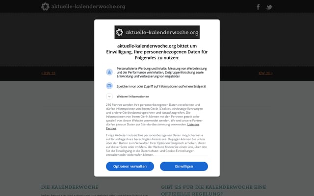 Screenshot of aktuelle-kalenderwoche.org