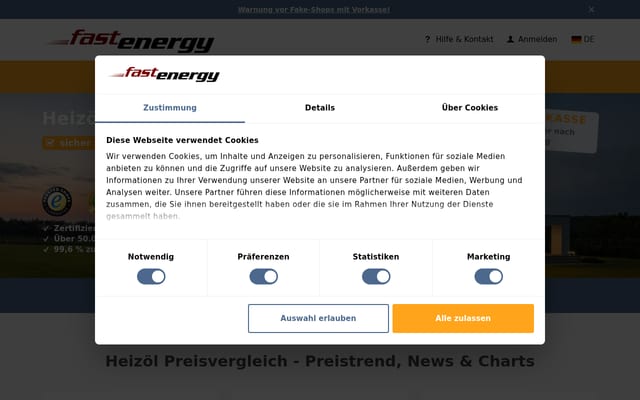 Screenshot of fastenergy.de