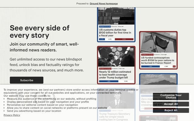 Screenshot of ground.news