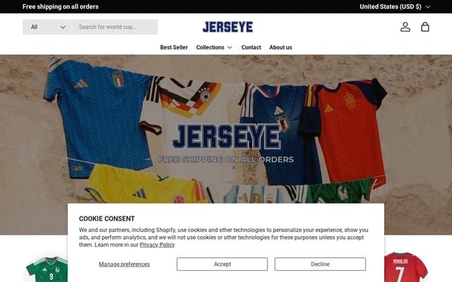 Screenshot of jerseye.com